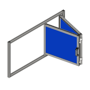 Small Folding Panel Door Blue iso 1000